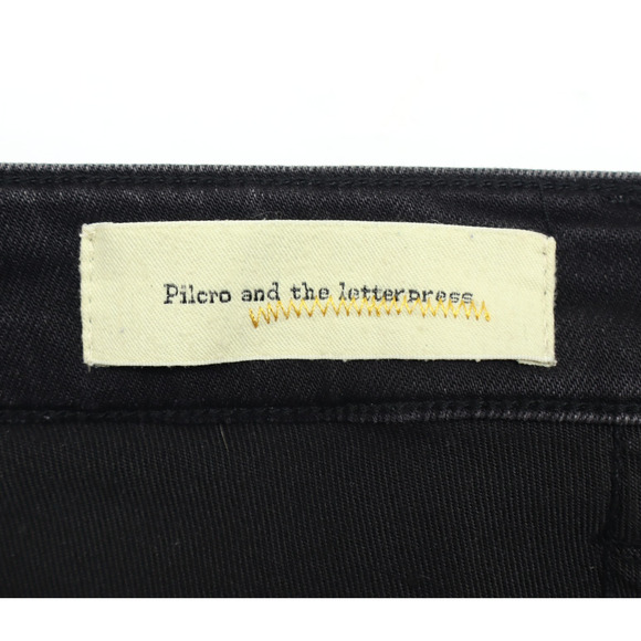 Anthropologie Pilcro Letter Press Black Embellished Jewels Jeans Sz 28 - Picture 10 of 12
